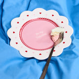 Serving plate with hearts and scalloped edges - 20 cm