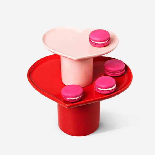 Set of heart cake stands - 2 pcs