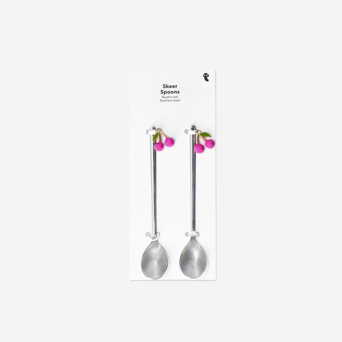 Silver dessert spoons with cherries - 2 pcs Kitchen Flying Tiger Copenhagen 