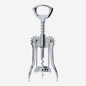 Silver Flying Tiger Copenhagen kitchen wine opener with a sleek, modern design, perfect for opening wine bottles easily.