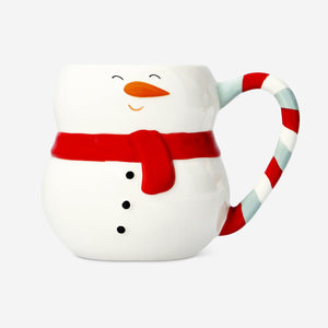 Flying Tiger Copenhagen snowman mug, 400 ml kitchen ceramic cup with a festive snowman design.