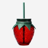 Strawberry cup with lid and straw Kitchen Flying Tiger Copenhagen 