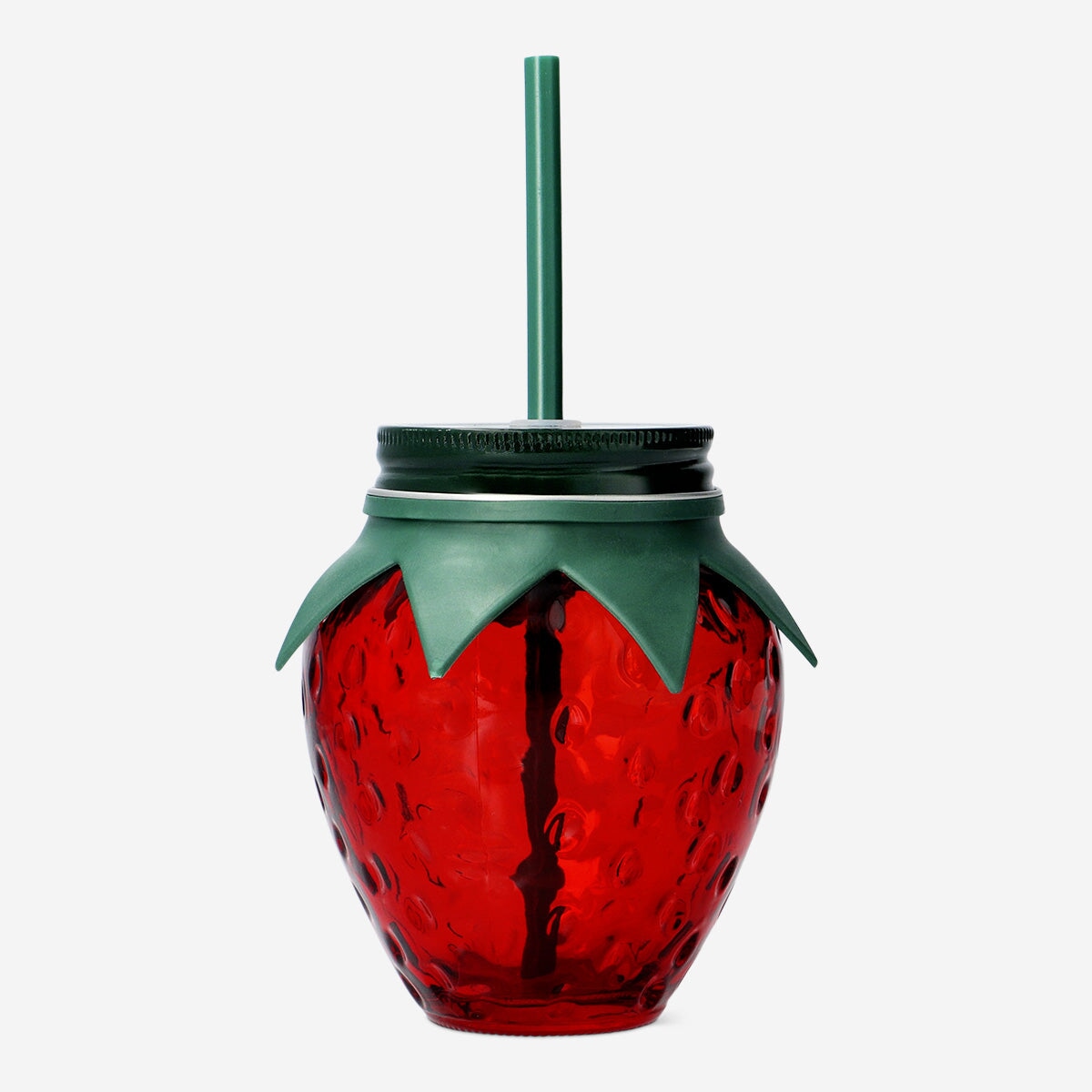 Strawberry cup with lid and straw Kitchen Flying Tiger Copenhagen 