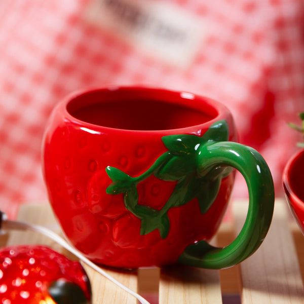 Strawberry Mug 200 ml  Red Ceramic Mug for Kitchen Use  Flying Tiger  Copenhagen