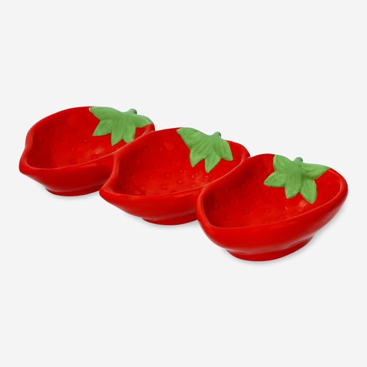 Strawberry serving bowl. 3 pcs