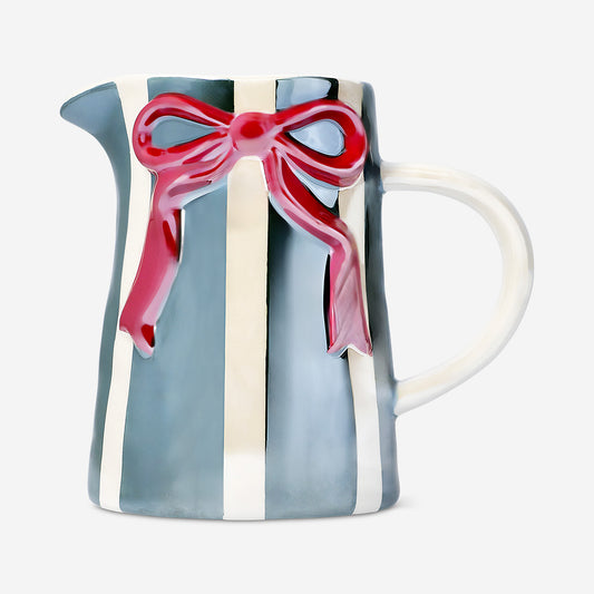 Striped jug with embossed bow - 1 L