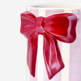 Striped mug with embossed bow - 320 ml - Flying Tiger Copenhagen