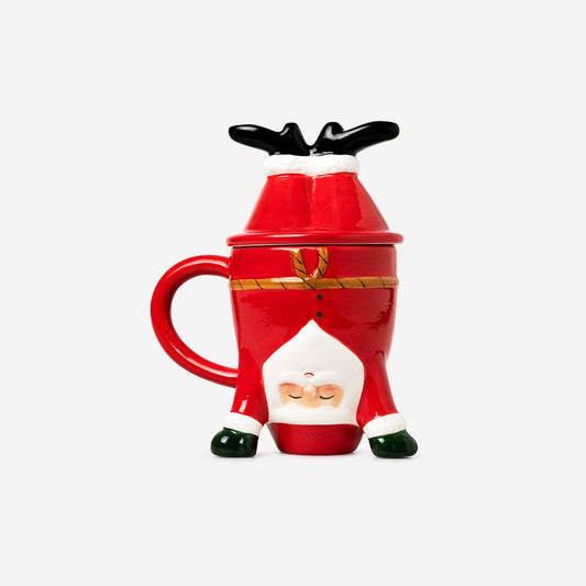 Upside down Santa mug with lid - 300 ml