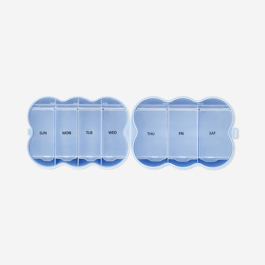 Blue bubble pill organiser