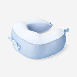 Blue travel neck pillow with clasp