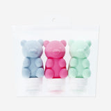 Set de bouteilles de voyage en forme d'ours en gomme - 3 pcs