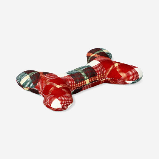 Pet toy - Plush checkered bone