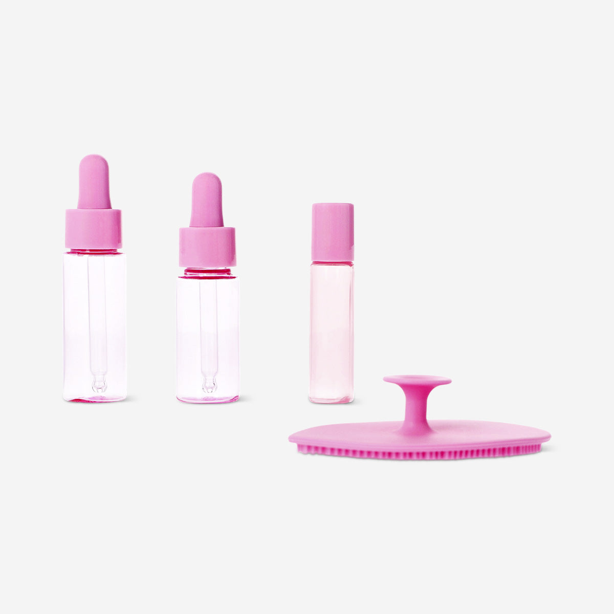 Pink travel set for skincare - 4 pcs