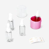 Pink travel set with stickers - 4 pcs