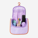 Purple toiletry bag for hanging