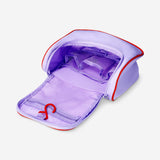 Purple toiletry bag for hanging