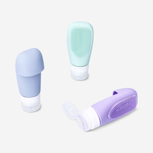 Travel bottles set with scrub feature - 3 pcs
