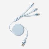 Cavo di ricarica retrattile blu 3 in 1