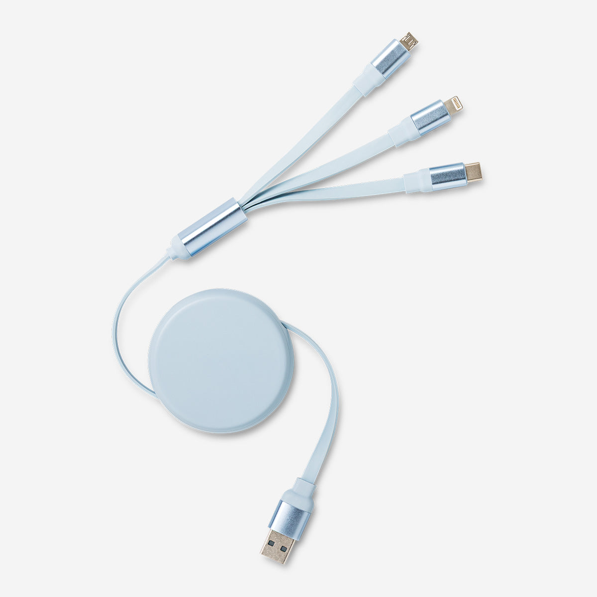 Cavo di ricarica retrattile blu 3 in 1