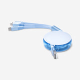 Cavo di ricarica retrattile blu 3 in 1
