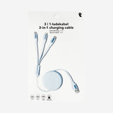 Cavo di ricarica retrattile blu 3 in 1