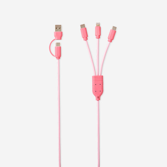 3-in-1 Pink charging cable