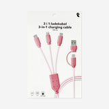 3-in-1 Pink charging cable