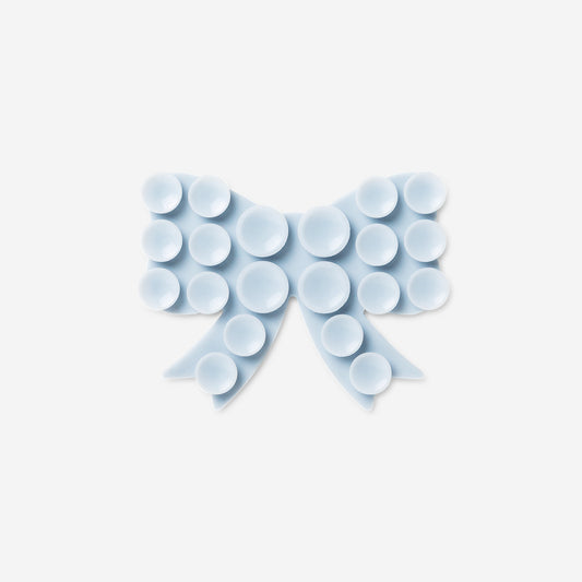 Blue bow smartphone holder with suction pads