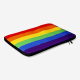 Colorful rainbow laptop sleeve for 15-inch media devices by Flying Tiger Copenhagen, featuring a vibrant, protective design.