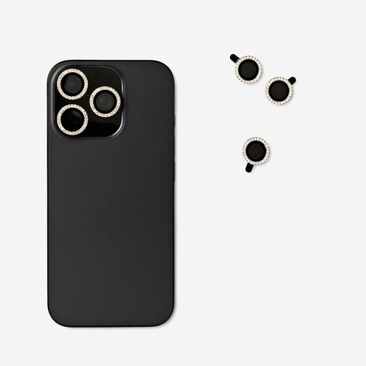 Rhinestone phone camera lens decorations - 3 pcs