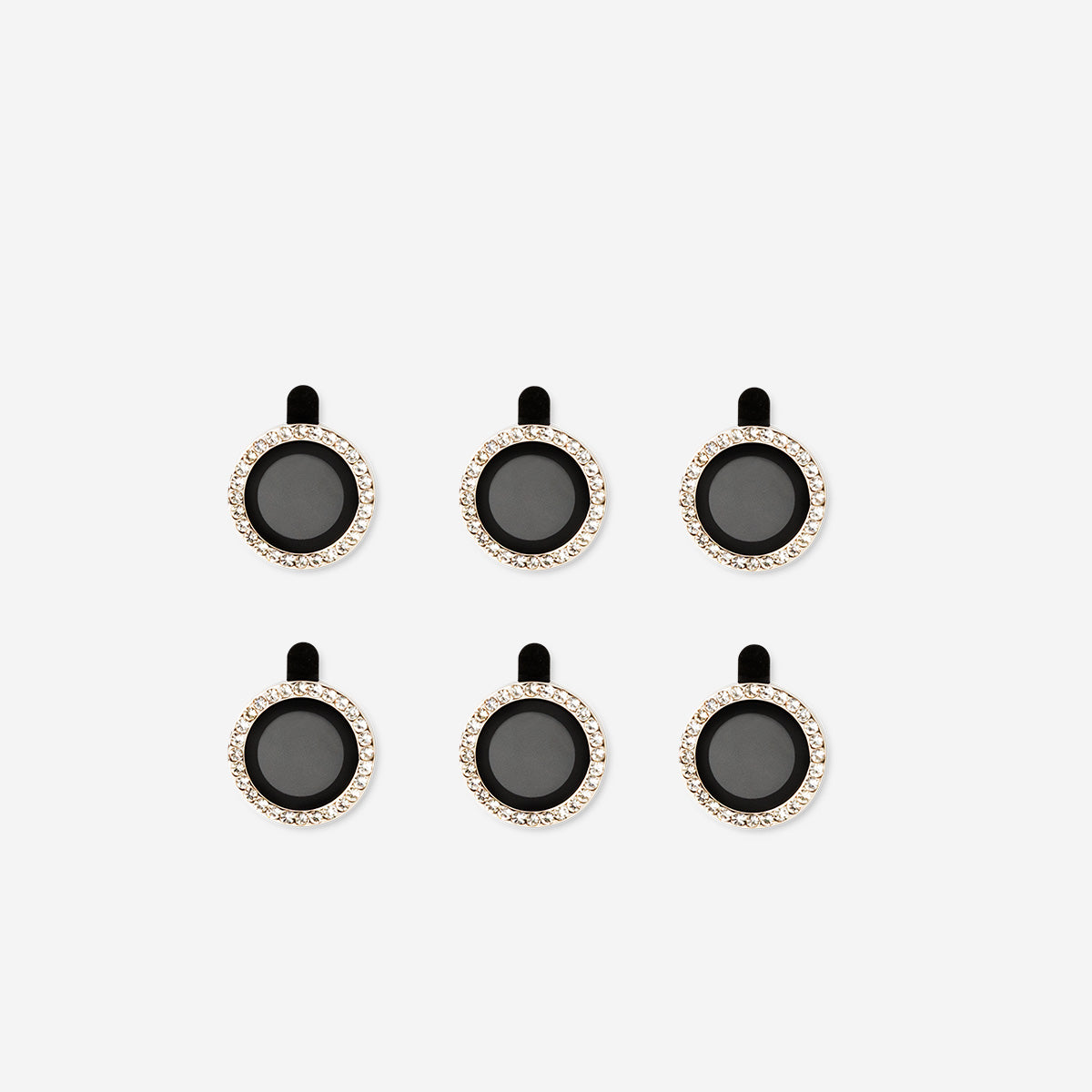 Rhinestone phone camera lens decorations - 3 pcs