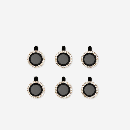 Rhinestone phone camera lens decorations - 3 pcs