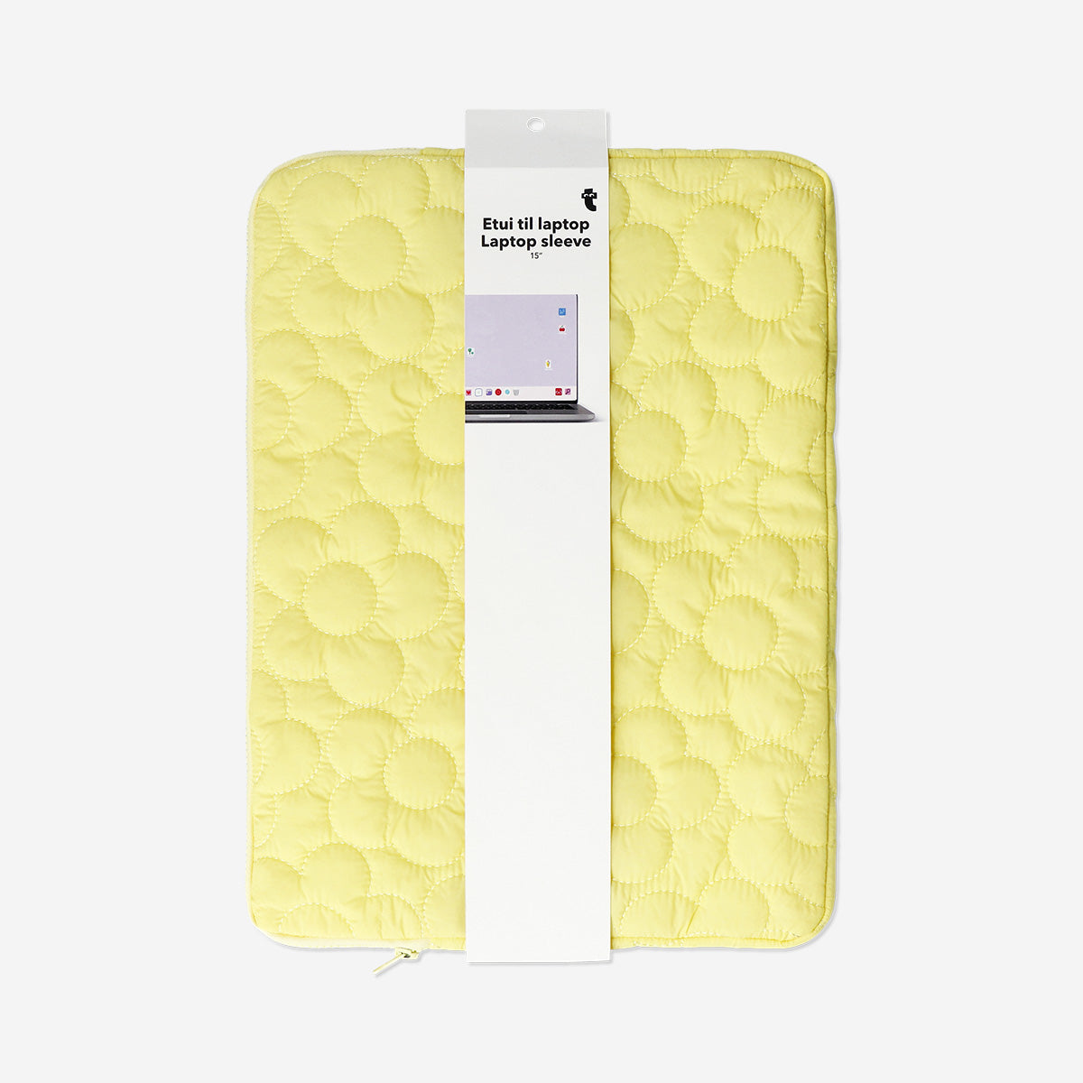 Yellow quilted laptop sleeve - 15 inch