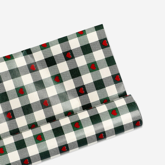 400 cm di carta da regalo artigianale - Quadri e cuori