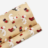 Office craft wrapping paper with Christmas cats design by Flying Tiger Copenhagen, 400 cm long, featuring festive feline illustrations.