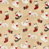 Flying Tiger Copenhagen Christmas cats craft wrapping paper, 400 cm long, featuring festive cat illustrations for holiday gift wrapping.