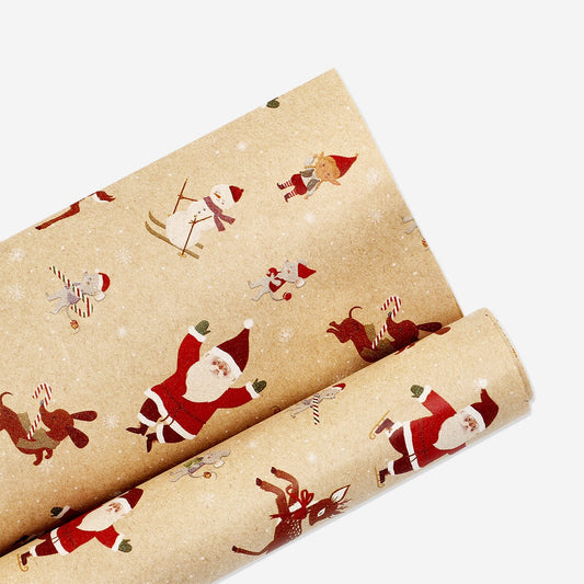 400 cm craft wrapping paper - Giant Santas