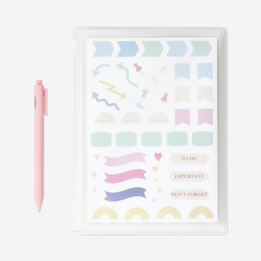 Libreta A5 de hortensias con bolsillo con cremallera