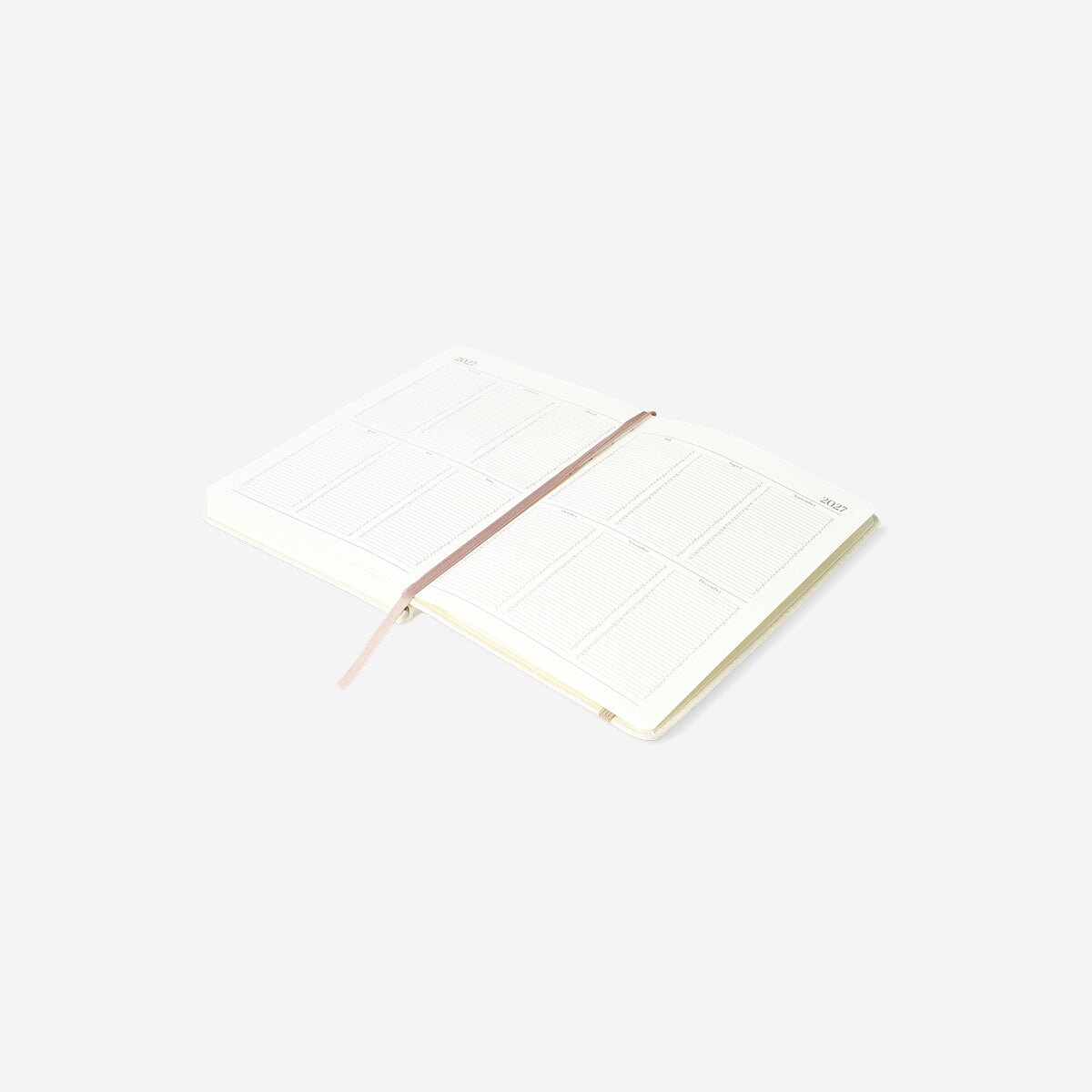 A5 linen daily diary 2026 by Flying Tiger Copenhagen, open to show weekly planner pages with date headers.