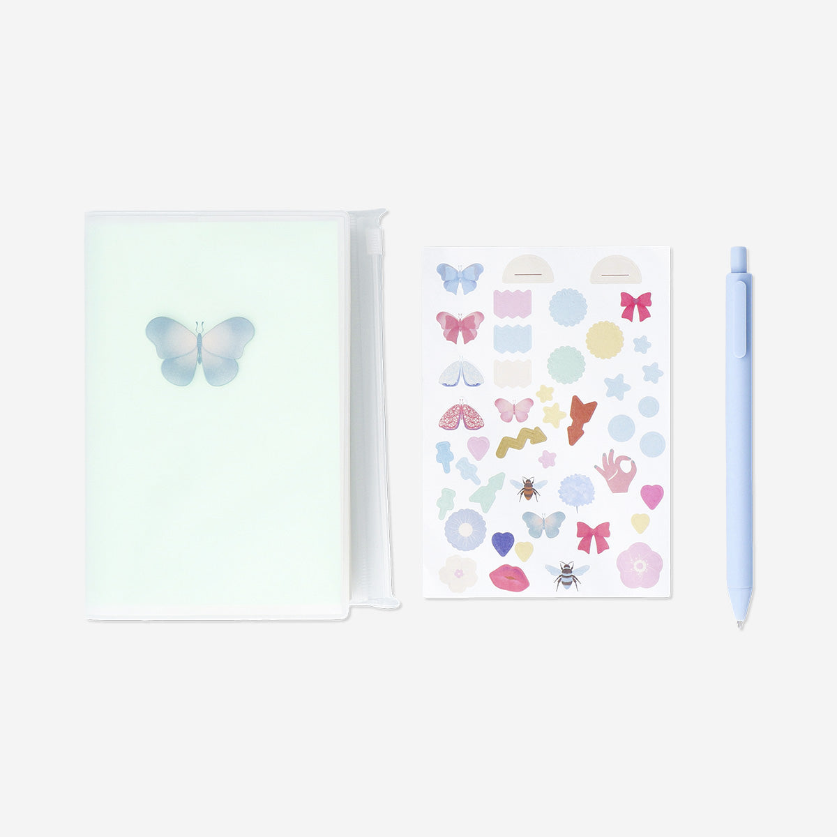 A6 butterfly notebook with zip pocket
