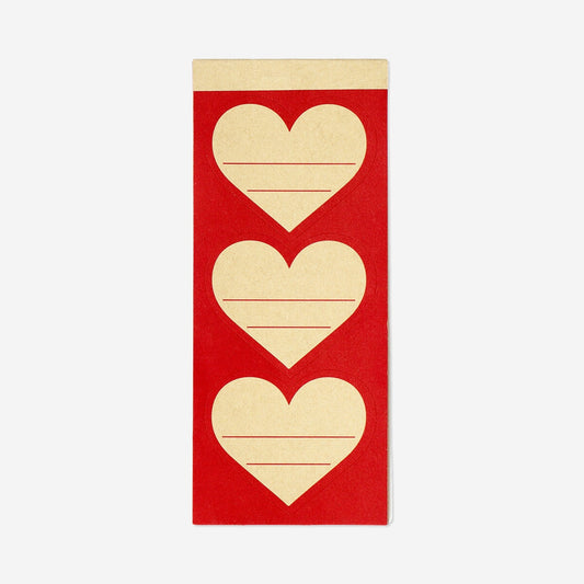 Etichette regalo adesive a forma di cuore - 15 pz