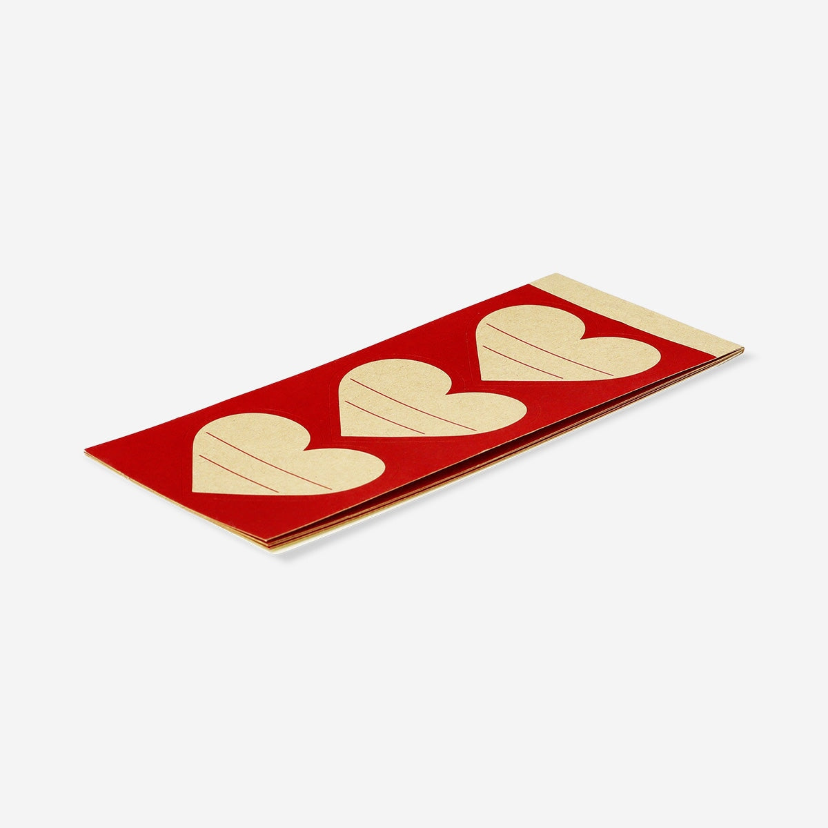 Set of 15 adhesive heart gift tags from Flying Tiger Copenhagen, perfect for office gift wrapping and decoration.