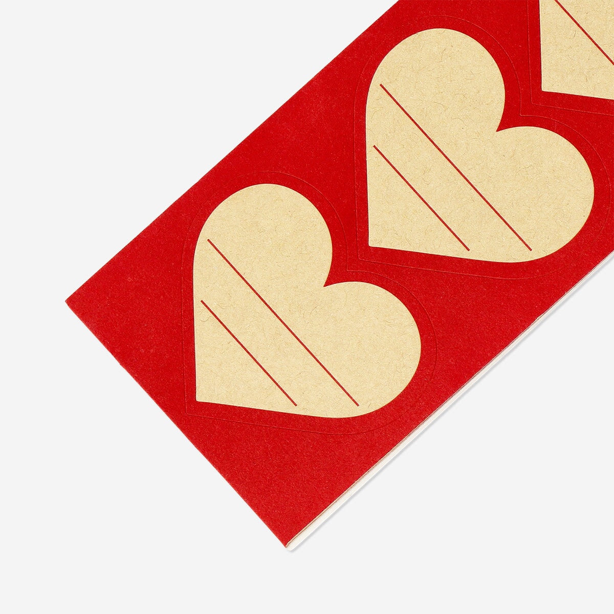 Set of 15 adhesive heart gift tags from Flying Tiger Copenhagen, perfect for office gift wrapping and decorating.