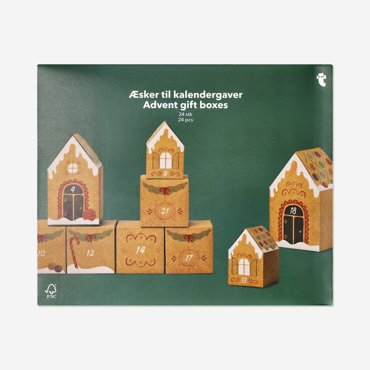 Advent gift boxes in gingerbread house design - 24 pcs Office Flying Tiger Copenhagen 