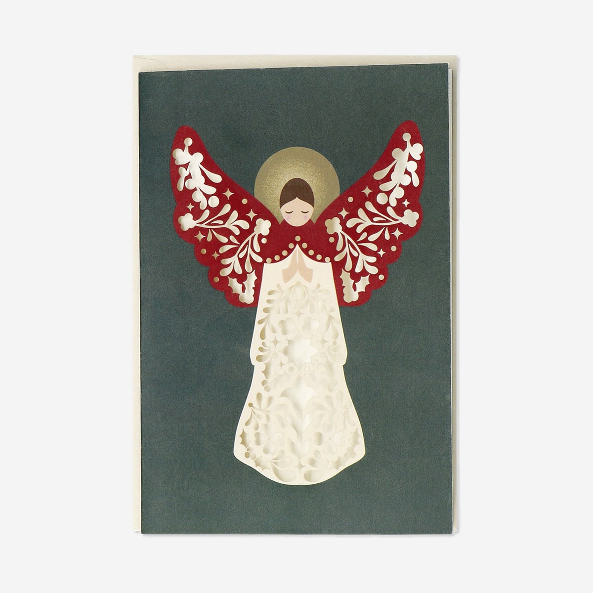 Flying Tiger Copenhagen angel greetings card with office-themed design, featuring a cheerful angel illustration for office gift or greeting.