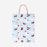 Office bag with Christmas cats by Flying Tiger Copenhagen, featuring festive feline designs on durable fabric.