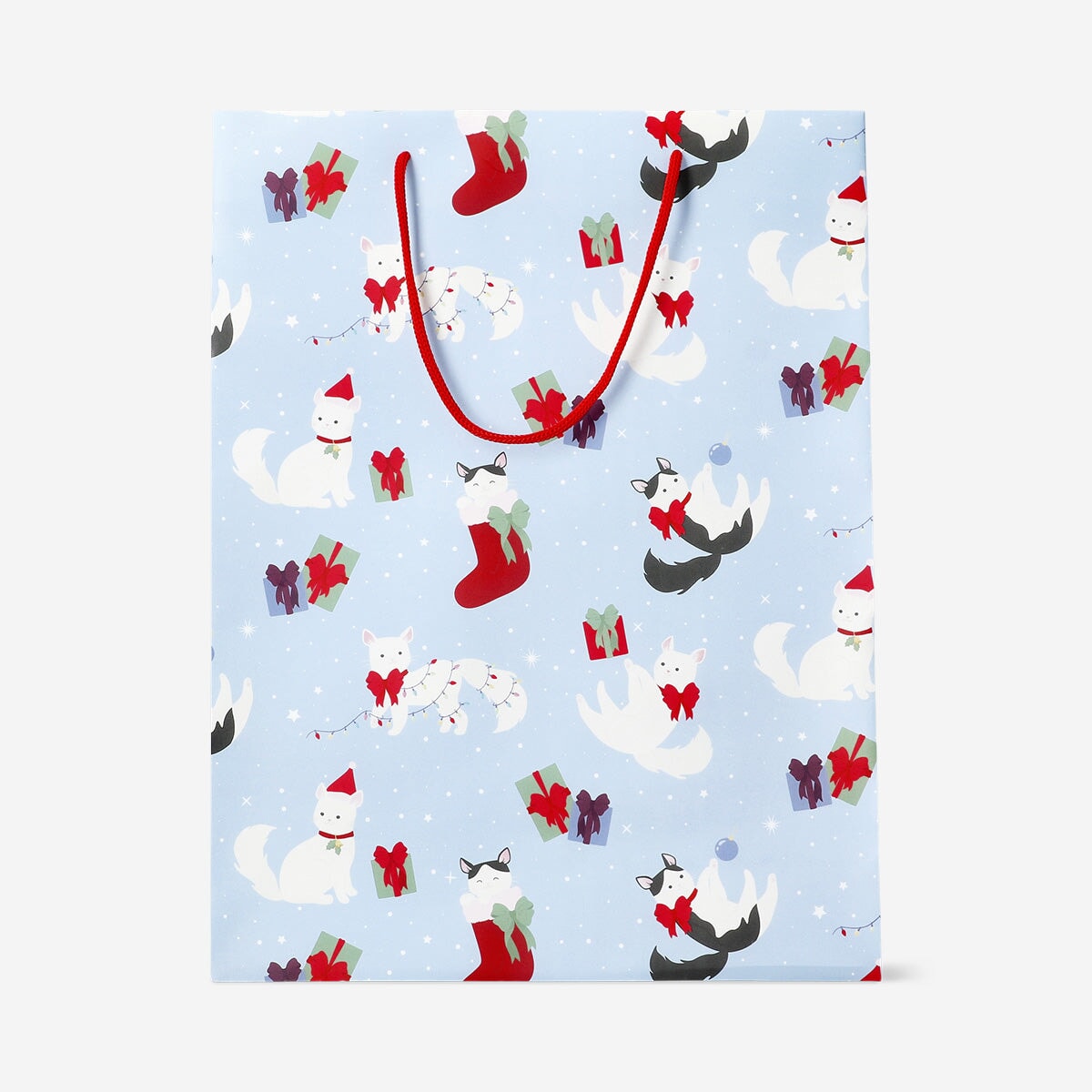 Office bag featuring festive Christmas cats design by Flying Tiger Copenhagen, perfect for holiday season accessories.