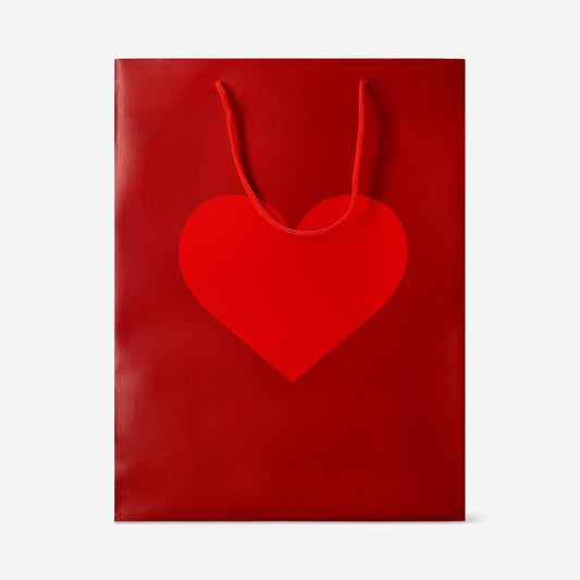 Borsa con cuore rosso - 33 cm
