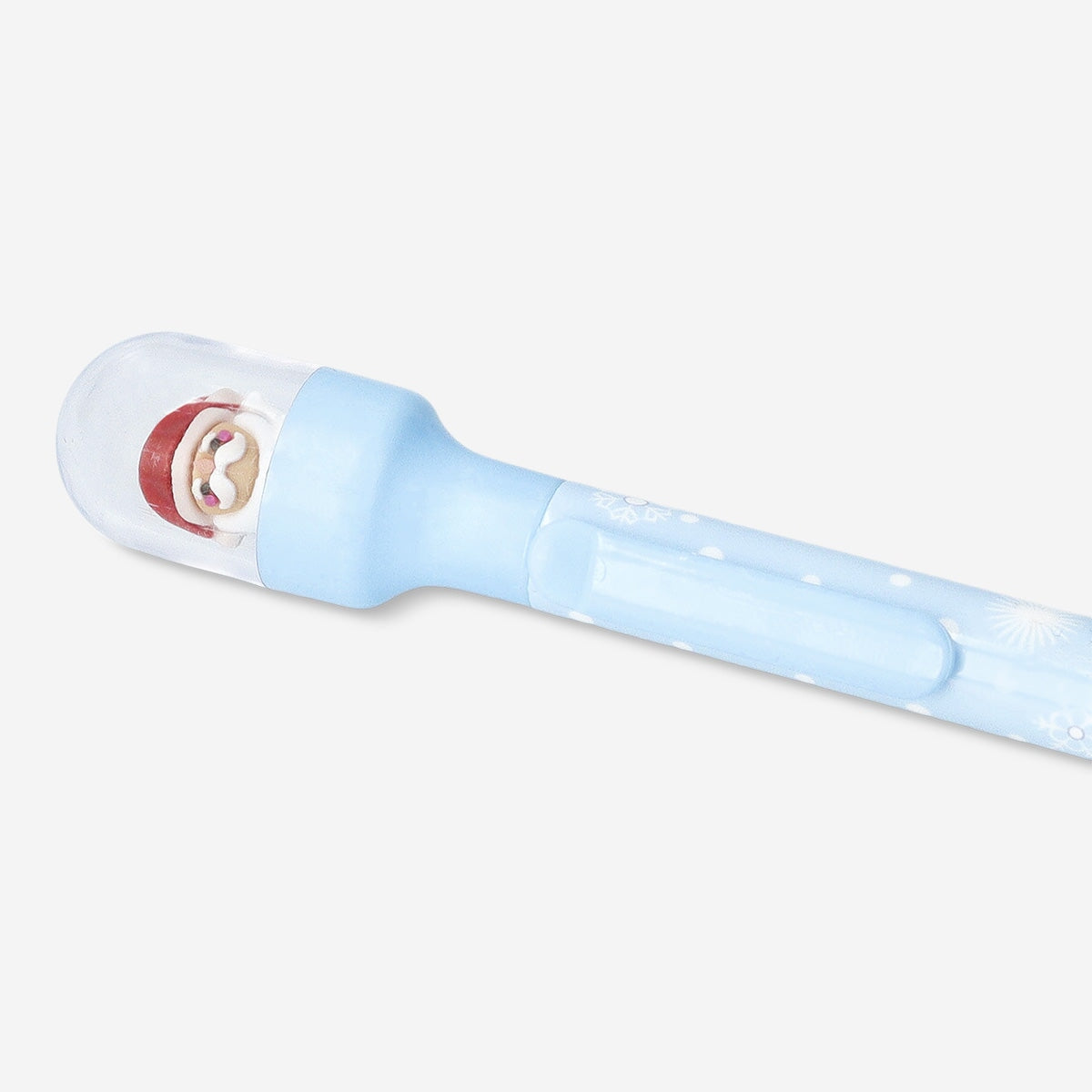 Flying Tiger Copenhagen office ballpoint pen featuring a hide-and-seek Santa design, ideal for holiday-themed writing.