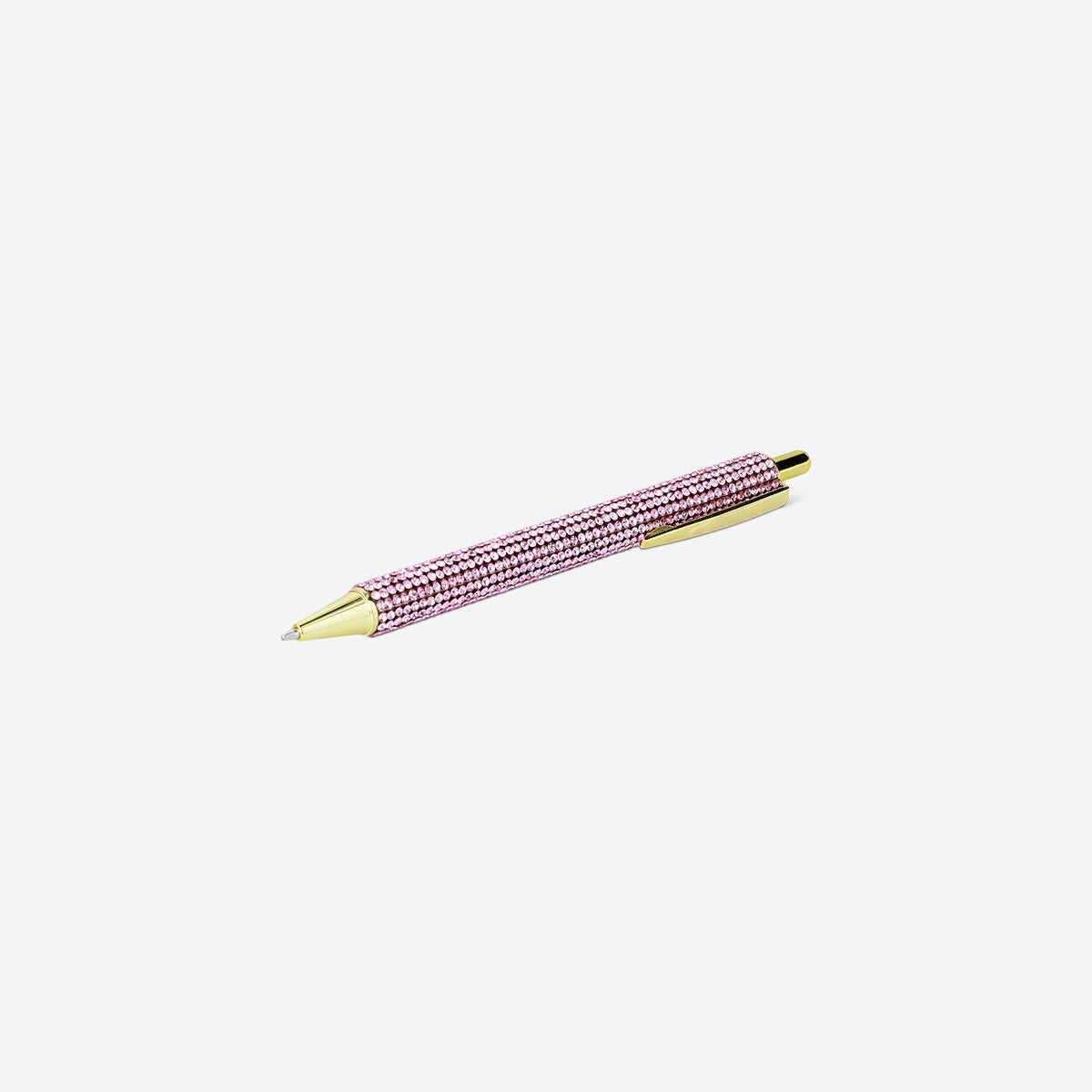 Flying Tiger Copenhagen black ink ballpoint pen with rhinestones, stylish office accessory with sparkling embellishments.